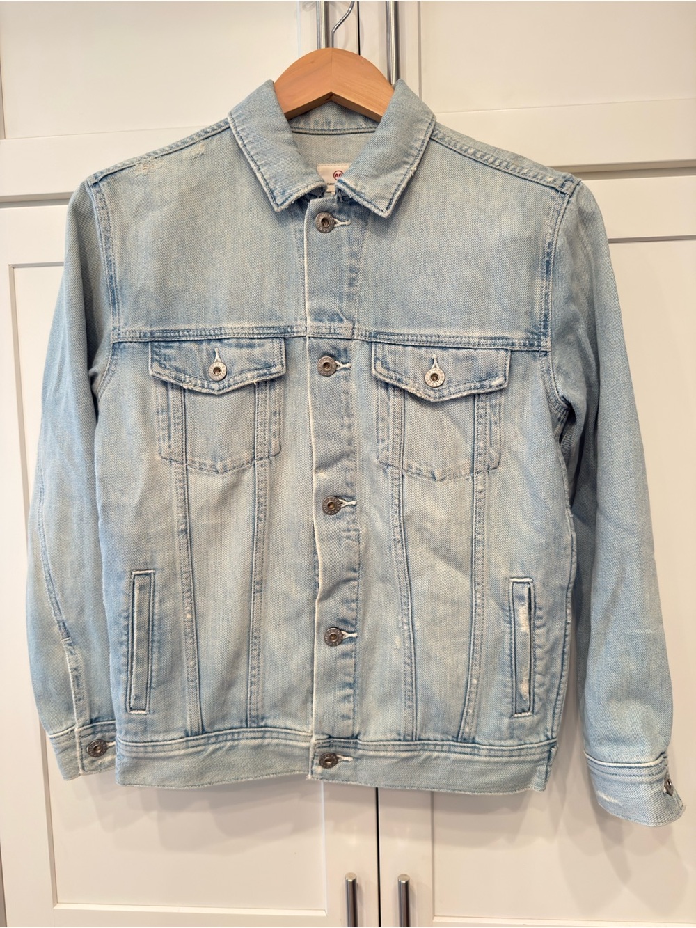 AG Adriano Goldschmied Light Wash Denim Trucker Jacket Size XS